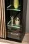 Wohnzimmer - Set A Romfo, 4-teilig, inkl. LED-Beleuchtung, Farbe: Schwarz / Hickory Jackson, zwei Vitrinen, Push-to-open Funktion, TV-Schrank, Wandregal