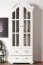 Weiße Vitrine Kiefer Massivholz Pipilo 06, sehr geräumig, 224 x 95 x 40 cm, mit 2 Schubladen und 3 Fächern, robust und langlebig
