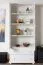 Weiße Vitrine Kiefer Vollholz Junco 32, 195 x 84 x 42 cm, mit 2 Schubladen und 4 geräumigen Fächern, hochwertig verarbeitet, schlichtes Design