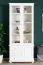 Schlichte Vitrine Kiefer Vollholz Junco 39, in Weiß, 195 x 84 x 42 cm, mit 3 Schubladen und 5 Fächern, einfache und rasche Montage, langlebig, robust