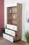 Vitrine Hohgant 11, Farbe: Eiche / Weiß - 209 x 90 x 42 cm (H x B x T)