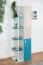 Jugendschrank, Farbe: Eiche / Weiß / Blau - Abmessungen: 190 x 60 x 40 cm (H x B x T)