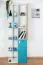 Jugendschrank, Farbe: Eiche / Weiß / Blau - Abmessungen: 190 x 60 x 40 cm (H x B x T)