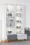 Jugendzimmer - Regal Syrina 15, Farbe: Weiß / Grau / Blau - Abmessungen: 202 x 105 x 45 cm (H x B x T)