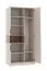 Kleiderschrank | viel Stauraum | Fafe 01 | Kaschmir / Eiche Cremona | 195 x 88 x 54 cm | eine Kleiderstange | 8 Fächer | 3 Türen | Soft Close