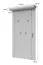 Garderobe Lotofaga 01, Farbe: Weiß / Walnuss - 115 x 65 x 13 cm (H x B x T)