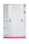 Kinderkleiderschrank, Farbe: Weiß / Rosa - 189 x 120 x 60 cm (H x B x T)