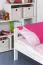 Kinderbett 90 x 190 cm | Massivholz: Buche | Weiß Lackiert Abbildung