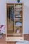 Kleiderschrank | 2 Drehtüren | 1 Schublade | 4 Fächer | mit Kleiderstange | 92 cm breit | Massivholz | Farbe: Natur Abbildung