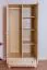Kleiderschrank | 2 Drehtüren | 1 Schublade | 4 Fächer | mit Kleiderstange | 92 cm breit | Massivholz | Farbe: Natur Abbildung