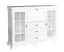 Vitrine Sentis 12, Farbe: Kiefer Weiß - 117 x 158 x 46 cm (H x B x T)