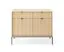 Kommode | Farbe: Eiche Vicenza | geriffelte Front | Griffe & Beine: Schwarz | 2 Schubladen | Maße: 104 x 39 x 83 cm | 2 Türen | ABS-Kanten | 4 Fächer