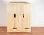 Kleiderschrank / Drehtürenschrank Kiefer massiv Vollholz natur 009 - Abmessung 190 x 133 x 60 cm (H x B x T)