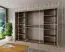250 cm breiter Kleiderschrank mit 10 Fächern und 3 Türen | Farbe: Schwarz Abbildung