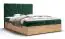 Boxspringbett mit weiche Veloursstoff Pilio 28, Farbe: Grün / Eiche Golden Craft - Liegefläche: 180 x 200 cm (B x L)