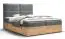 Boxspringbett mit weichen Veloursstoff Pilio 39, Farbe: Grau / Eiche Golden Craft - Liegefläche: 160 x 200 cm (B x L)