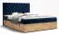 Boxspringbett mit weichen Veloursstoff Pilio 70, Farbe: Blau / Eiche Golden Craft - Liegefläche: 160 x 200 cm (B x L)