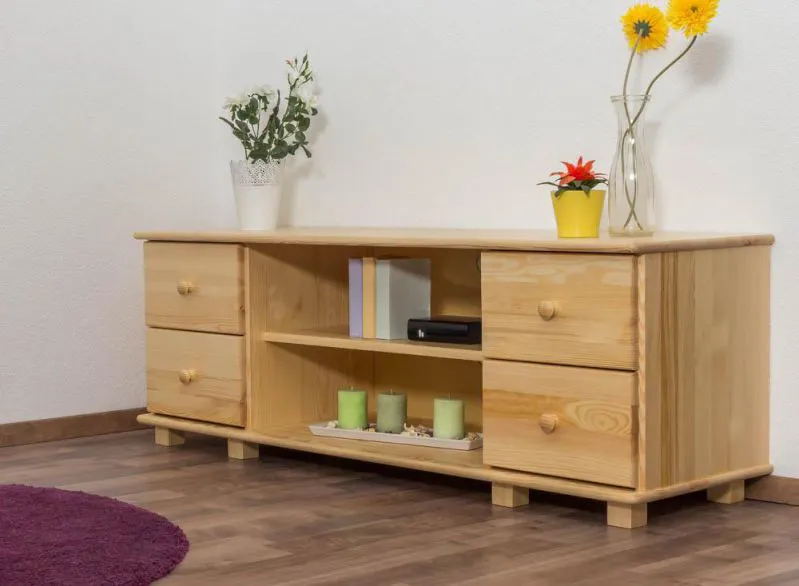 TV-Element Massivholz Farbe: Natur 55x156x47 cm Abbildung