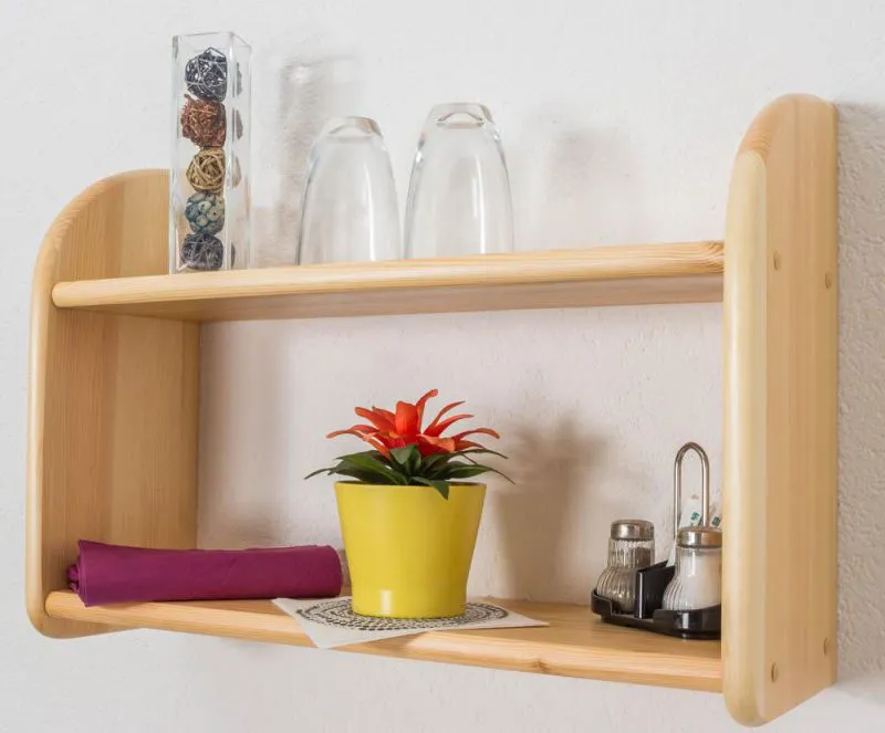 Bücherregal - 60 cm breit, Kiefer Holz-Massiv, Farbe: Natur Abbildung