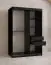 Kleiderschrank mit einer Spiegeltür Finsteraarhorn 14, Farbe: Schwarz matt - Abmessungen: 200 x 120 x 62 cm (H x B x T), mit fünf Fächern