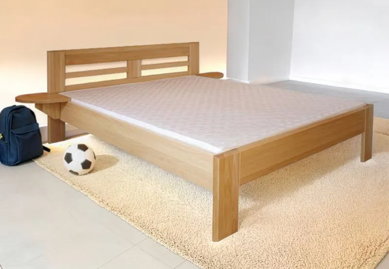 Jugendbett Buche massiv Vollholz natur 114, inkl. Lattenrost - Abmessung 180 x 200 cm