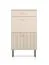 Eleganter Schuhschrank mit zwei Kipptüren Petkula 13, Farbe: Beige hell, vier Fächer, eine Schublade, Soft-Close Funktion, viel Stauraum, Griffe: Gold matt