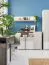 Sideboard mit schlichten Design Schilde 09, Farbe: Eiche Weiß / Weiß / Anthrazit - Abmessungen: 90 x 120 x 43 cm (H x B x T)