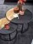 Wohnzimmertisch 2er Set rund, Farbe: Schwarz / Mango, teilmassiv - Abmessungen: 60 x 60 x 36 cm und 44 x 44 x 31 cm (B x T x H)