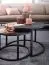 Wohnzimmertisch 2er Set rund, Farbe: Schwarz / Mango, teilmassiv - Abmessungen: 60 x 60 x 36 cm und 44 x 44 x 31 cm (B x T x H)