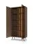 Vitrine | Farbe: Eiche Dunin | inkl. LED-Beleuchtung | Pus-to-open Funktion | 10 Fächer | 94 x 40 x 196 cm | Soft-Close Funktion | schlanke Metallbeine
