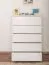 Kommode Kiefer massiv Vollholz weiß lackiert Junco 140 – Abmessung 123 x 80 x 42 cm