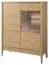 Vitrine mit Glastür rechts Gorica 05, in Eiche Gold, 140 x 111 x 45 cm, mit LED-Beleuchtung, Soft Close System, teilmassiv, Antisol-Glas Bronze