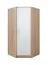 Drehtürenschrank / Eckschrank Hannut 09, Farbe: Weiß / Eiche - Abmessungen: 190 x 95 x 95 cm (H x B x T)