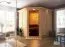 Sauna "Nooa" mit Kranz - Farbe: Natur - 210 x 210 x 202 cm (B x T x H)
