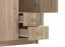 Schmaler Kleiderschrank Kovin 09, Farbe: Eiche Sonoma, zwei Schubladen, fünf Fächer, Maße: 205 x 80 x 52 cm, robust, eine Kleiderstange, ABS-Kanten
