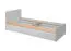Einzelbett im modernen Design Susort 08, Farbe: Eiche Artisan / Grau - Abmessungen: 90 x 200 cm