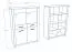 Vitrine Torrelavega 03, Farbe: Eiche Artisan / Hellgrau - Abmessungen: 150 x 109 x 42 cm (H x B x T)