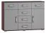 Kommode Tabubil 01, Farbe: Wenge / Grau - Abmessungen: 92 x 130 x 41 cm (H x B x T)
