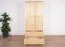 Kleiderschrank Massivholz natur 010 - Abmessung 190 x 80 x 60 cm (H x B x T)