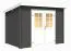 Gartenhaus G274 Carbongrau - 28 mm Blockbohlenhaus, Grundfläche: 4,56 m², Pultdach