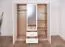 Drehtürenschrank / Kleiderschrank Hannut 12, Farbe: Weiß / Eiche - Abmessungen: 190 x 150 x 56 cm (H x B x T)