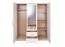 Drehtürenschrank / Kleiderschrank Hannut 12, Farbe: Weiß / Eiche - Abmessungen: 190 x 150 x 56 cm (H x B x T)