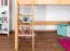 Hochbett für Jugendliche 120 x 200 cm | Massivholz: Buche | Natur Lackiert | umbaubar in Einzelbett | Premium-Qualität | inkl. Rollrost Abbildung