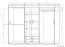 220 cm breiter Kleiderschrank mit 4 Türen, 5 Fächern und 2 Schubladen | Farbe: Sonoma Eiche | Tiefe: 62 cm Abbildung