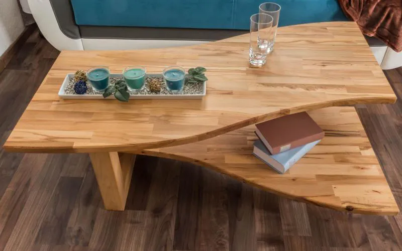 Wohnzimmertisch Kernbuche massiv Farbe: Bio geölt 47x110x70 cm Abbildung
