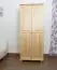 Massivholz Schlafzimmerschrank Kiefer, Farbe: Natur 190x80x60 cm