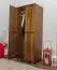 Massivholz-Kleiderschrank Kiefer, Farbe: Eiche 190x80x60 cm