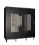 Schiebetürenschrank mit Spiegel Jotunheimen 286, Farbe: Schwarz - Abmessungen: 208 x 200,5 x 62 cm (H x B x T)