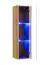 Wohnwand im eleganten Design Valand 32, Farbe: Eiche Wotan - Abmessungen: 150 x 240 x 40 cm (H x B x T), mit blauer LED-Beleuchtung