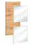 Wandpaneel mit Spiegel und Schublade Pollestad 01, Farbe: Eiche Wotan / Weiß - Abmessungen: 170 x 100 x 30 cm (H x B x T), mit stylischen Design